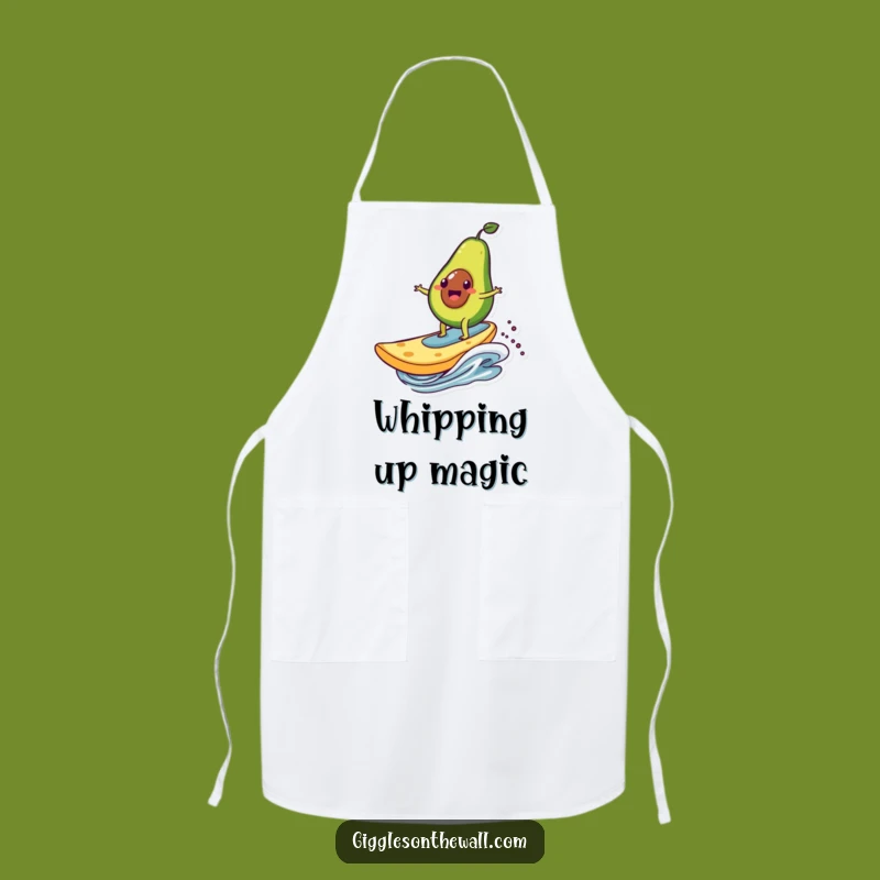 Funny Avocado Surfing Chip Apron - Kitchen Fun for Foodie Chefs