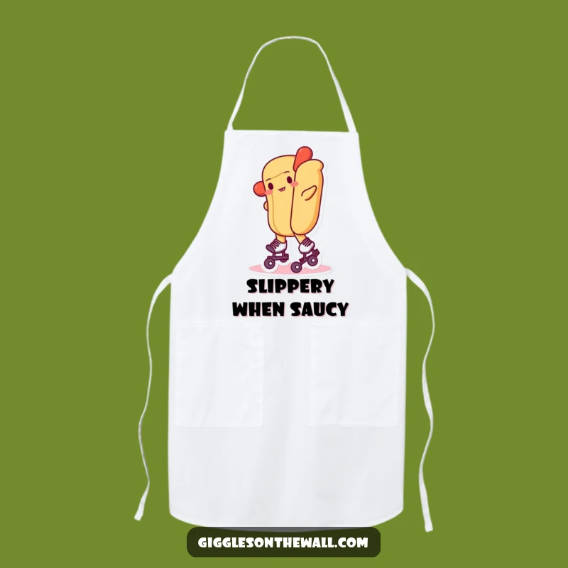 Funny Hot Dog Roller Skates Apron: Cook Up Laughs in the Kitchen