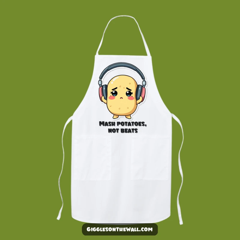 Funny Determined Potato Apron - Humorous Kitchen Wear for Music Fans