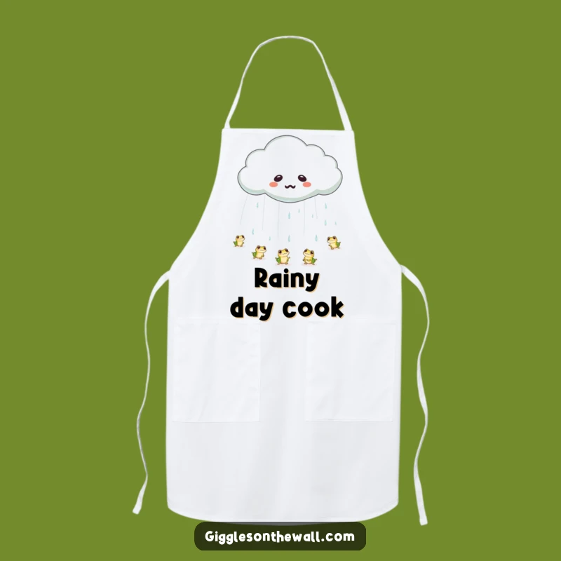 Funny Frog Rain Cloud Apron: Emotional Weather Chef Accessory, Perfect Humorous Gift