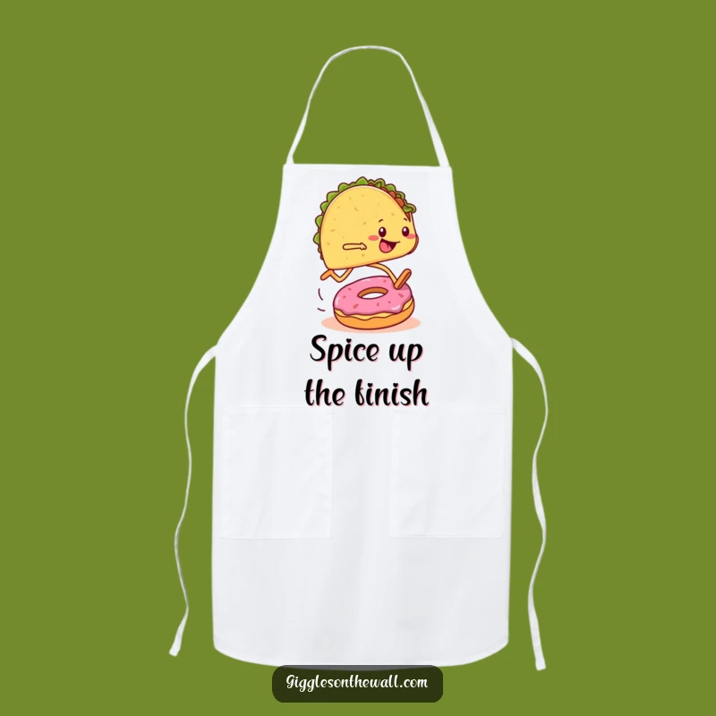 Funny Marathon Taco Apron: Tripping Runner - Kitchen Race Day Fun!
