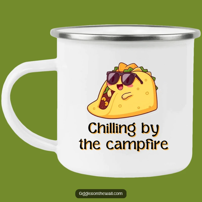 Funny Lounging Taco Camping Mug - Chill Vibes for Outdoor Adventures