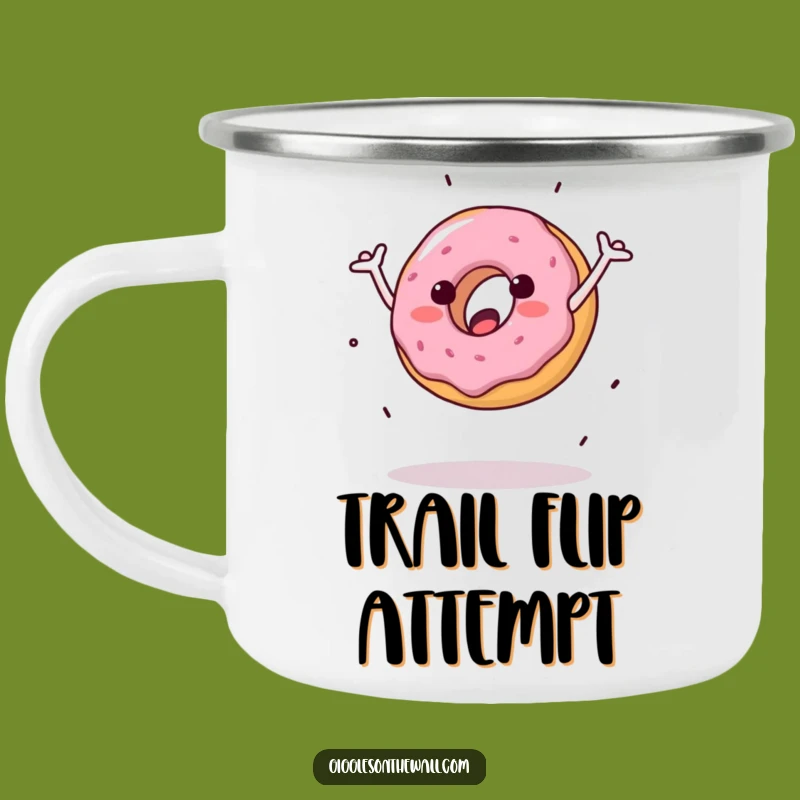 Funny Clumsy Donut Camping Mug: Adventure with Hilarious Tumbles!