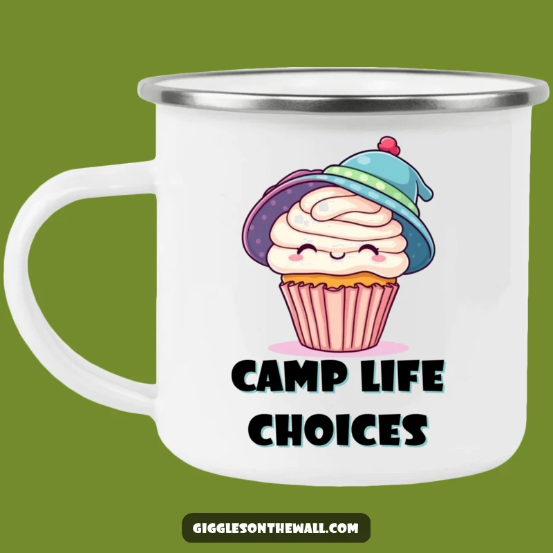 Funny Cupcake Camping Mug: Ambitious Adventures with Two Hats