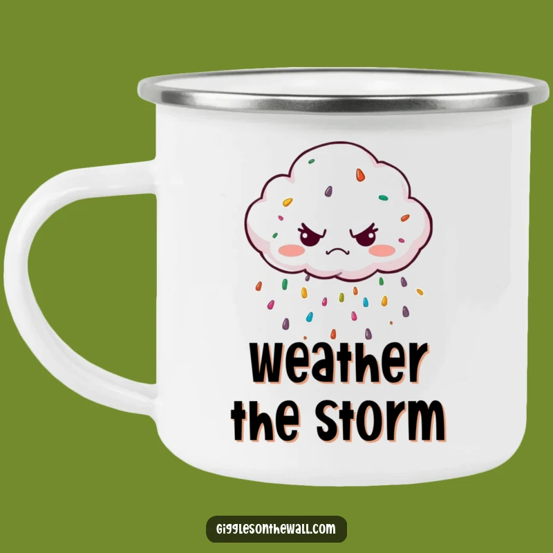 Funny Grumpy Cloud Camping Mug: Sprinkle Surprise, Outdoor Gift