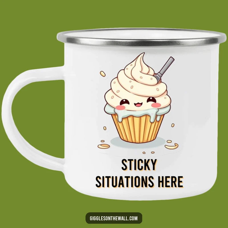 Funny Messy Cupcake Camping Mug - Durable DIY Frosting Outdoor Cup - Best Funny Gift