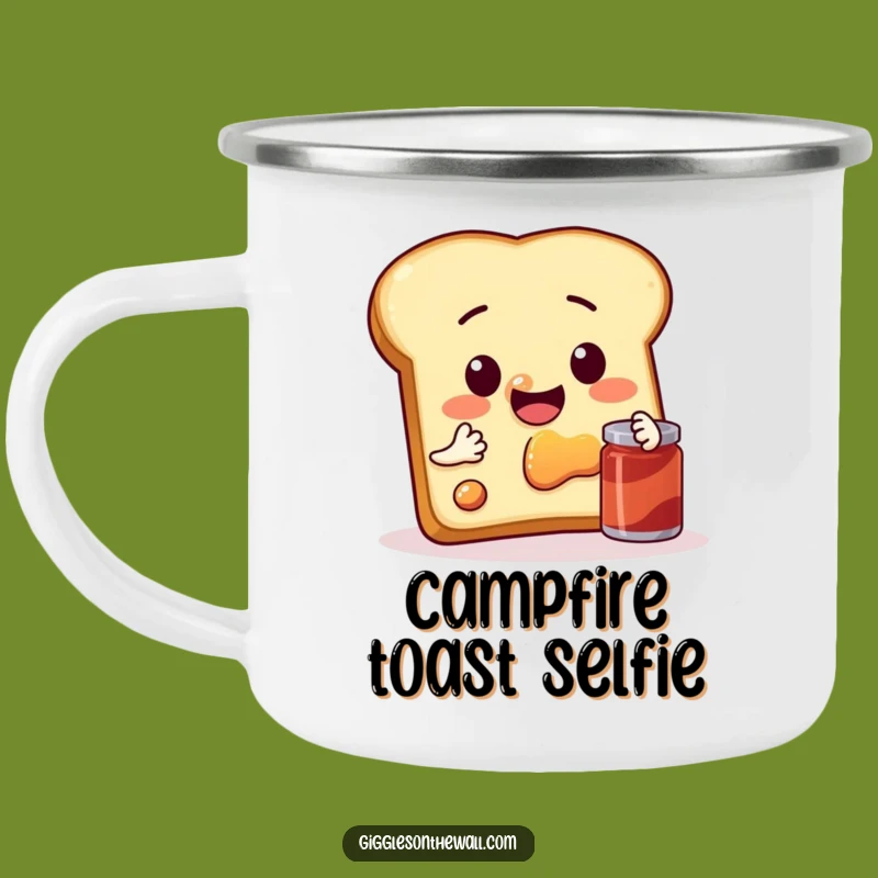 Funny Toast Selfie Camping Mug: Jam Session - Breakfast Adventures!