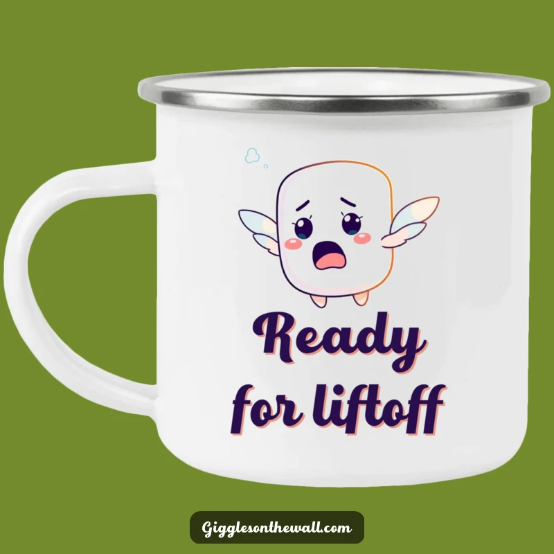 Funny Startled Marshmallow Camping Mug - Your Hilarious Adventure Companion!