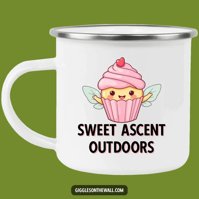 Funny Flying Cupcake Camping Mug: Adventure with This Sweet Candy Wings Companion!