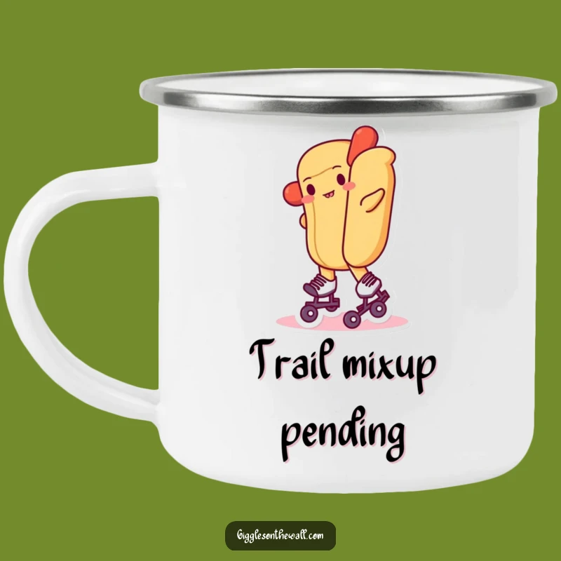 Funny Hot Dog Roller Skates Camping Mug: Adventure Fuel with Hilarious Wobble