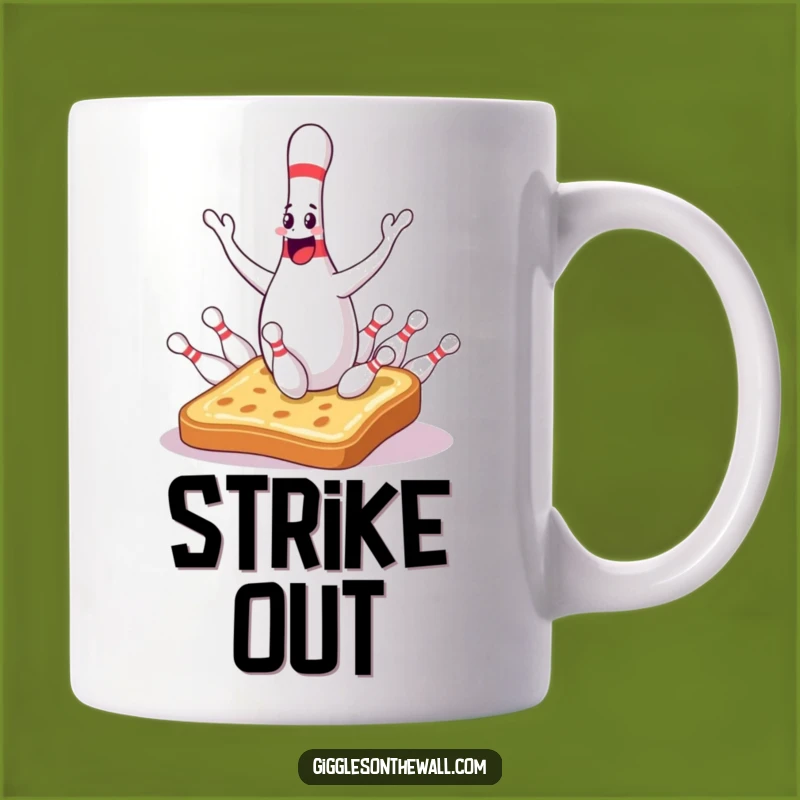 Funny Bowling Pin Mug: Juggling Mishap Design, Perfect Humorous Gift