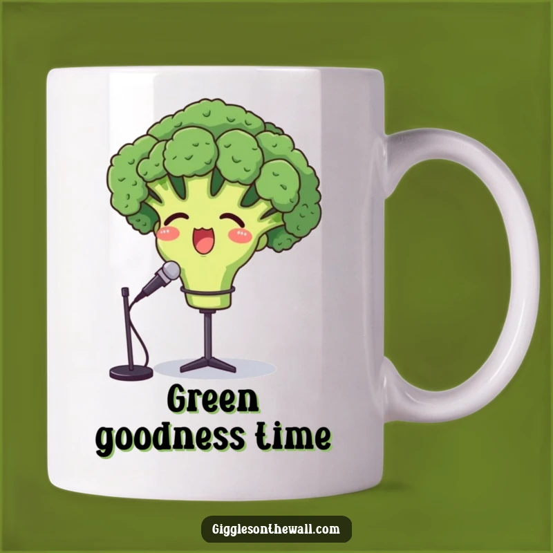 Funny Opera Broccoli Mug - Proud Vegetable Cartoon Gift for Music Lovers