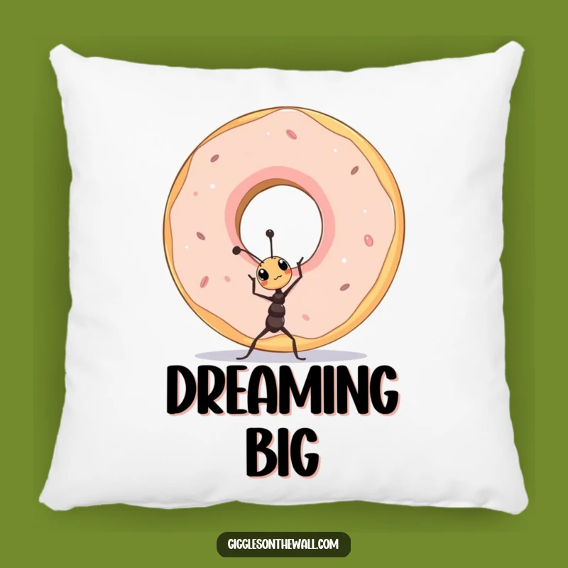 Funny Ant Lifting Donut Pillow a Comfy and Motivational Accent