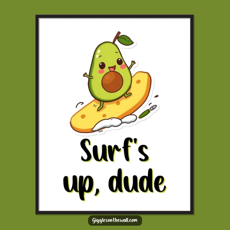 Bring a wave of laughter to your digital space or print it for a hilarious wall display. This funny avocado art is pure fun.