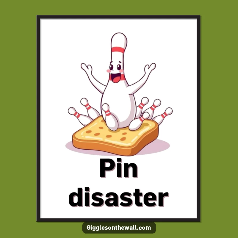 Funny Bowling Pin Digital Print: Juggling Mishap Art, Perfect Humorous Gift