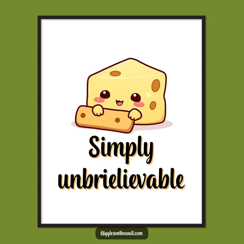 Funny Cheese Hiding Behind Cracker Digital Art - Instant Humorous Wall Decor