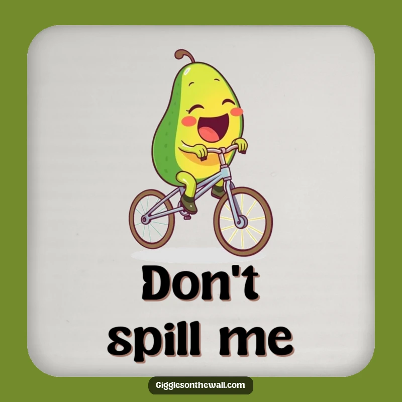 Coasters: Funny Avocado Spaghetti Unicycle Set - Protect Surfaces with Humor!