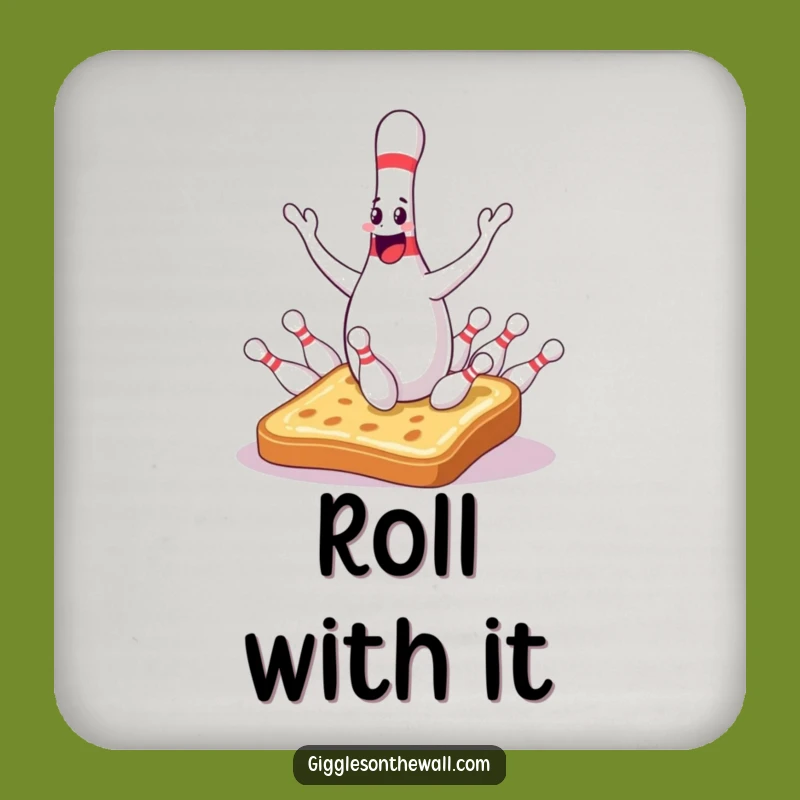 Funny Bowling Pin Coaster: Juggling Mishap Drink Mat, Perfect Humorous Gift