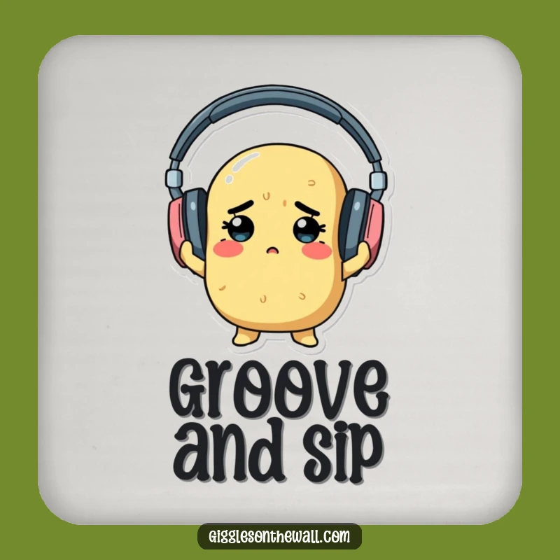 Funny Determined Potato Coaster - Protect Surfaces with Musical Humor
