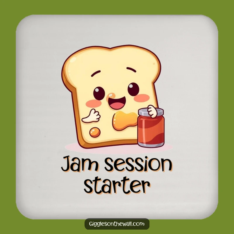 Funny Toast Selfie Coaster: Jam Session - Protect & Amuse!
