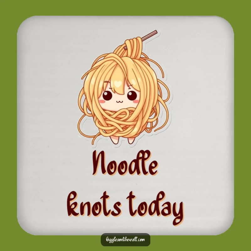 Kawaii Ramen Tangle Coaster - Protect Surfaces with Funny Noodle Art - Unique Funny Gift