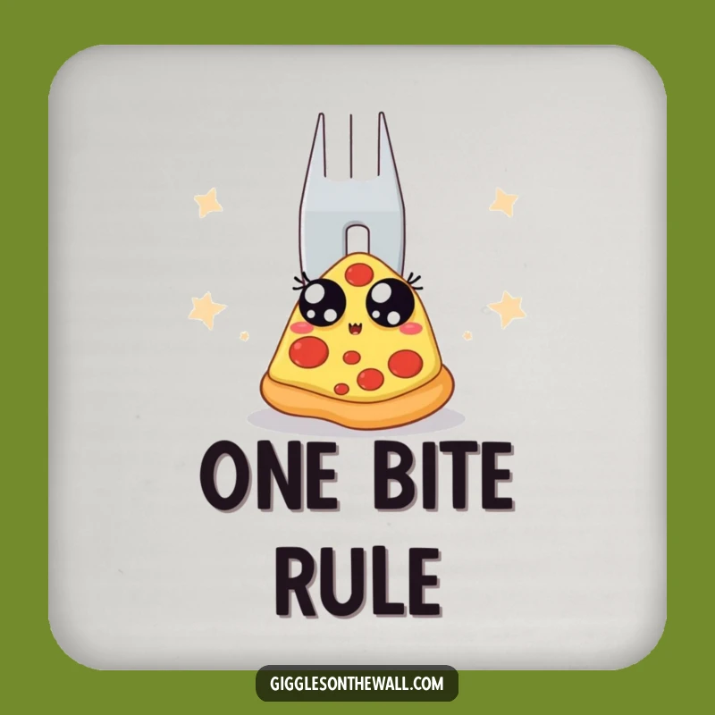 Funny Pizza's Coaster: Hilarious Slice & Fork, Protects Table Funny Gift!