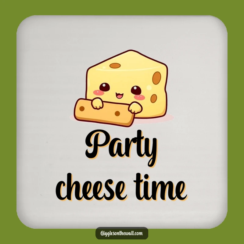 Funny Cheese Hiding Behind Cracker Coaster - Protect Surfaces with Humor