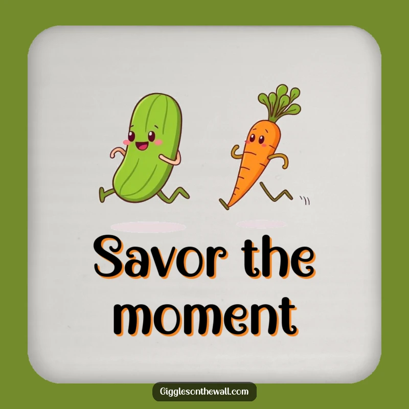 Funny Pickle Carrot Race Coaster - Protect Surfaces with Veggie Speed