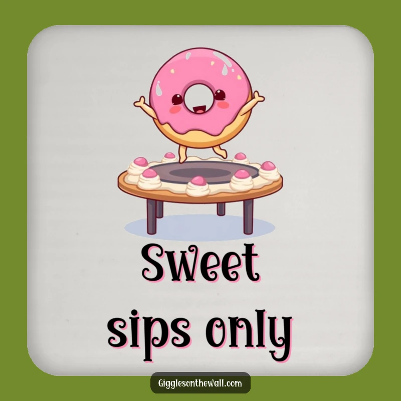 Protect your surfaces with a sprinkle of fun! This funny donut coaster adds sweetness to any drink.