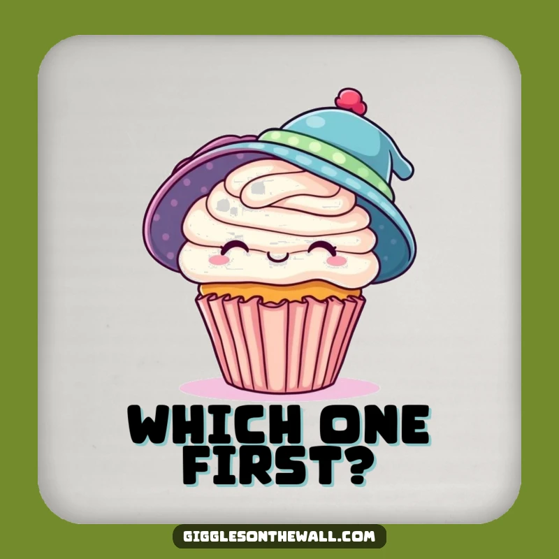 Add a touch of playful ambition to your tables with this funny coaster. A cupcake sporting two hats ensures your surfaces stay protected and stylish. A cute funny gift.