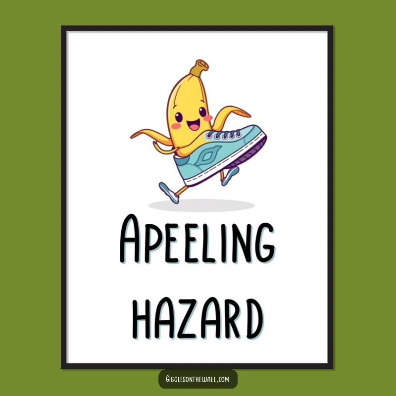 Funny Banana Peel Poster: Shoe Trip Prank Art - Hilarious Decor!