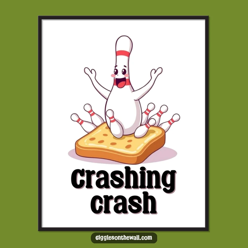 Funny Bowling Pin Poster: Juggling Mishap Art, Perfect Humorous Gift
