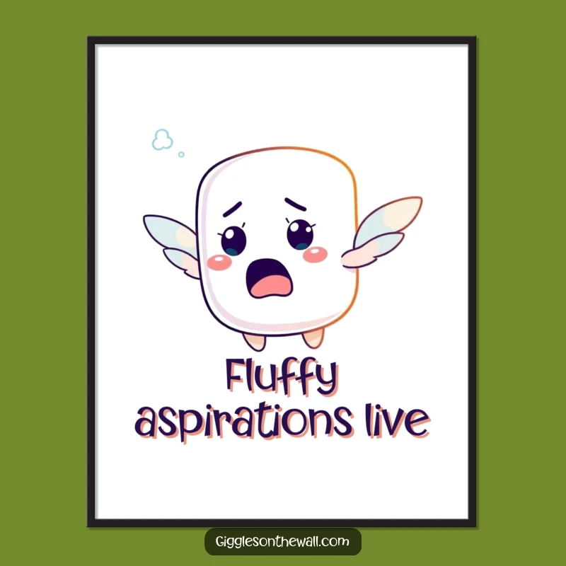 Funny Startled Marshmallow Poster - Wall Art That Soars with Humor!