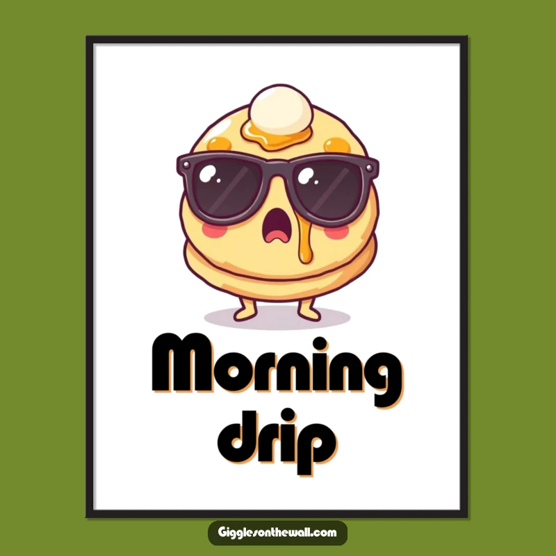 Funny Surprised Pancake Poster - Quirky & Hilarious Breakfast Wall Art