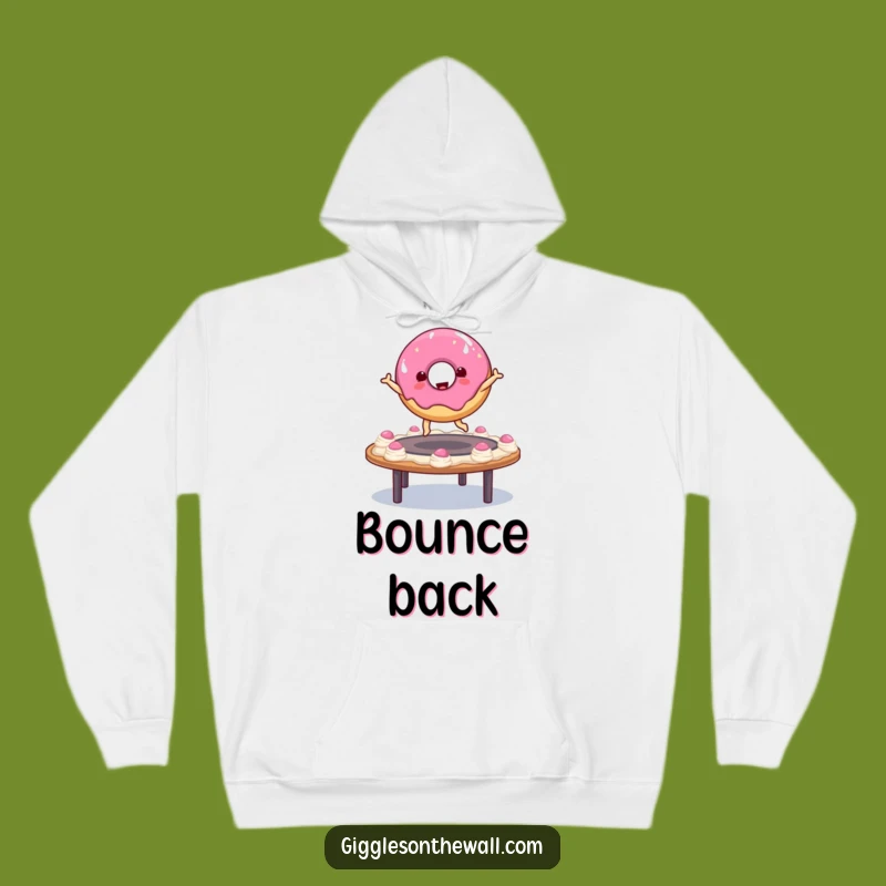 Funny Donut Bouncing Hoodie: Playful Character, Cozy Sweet Gift