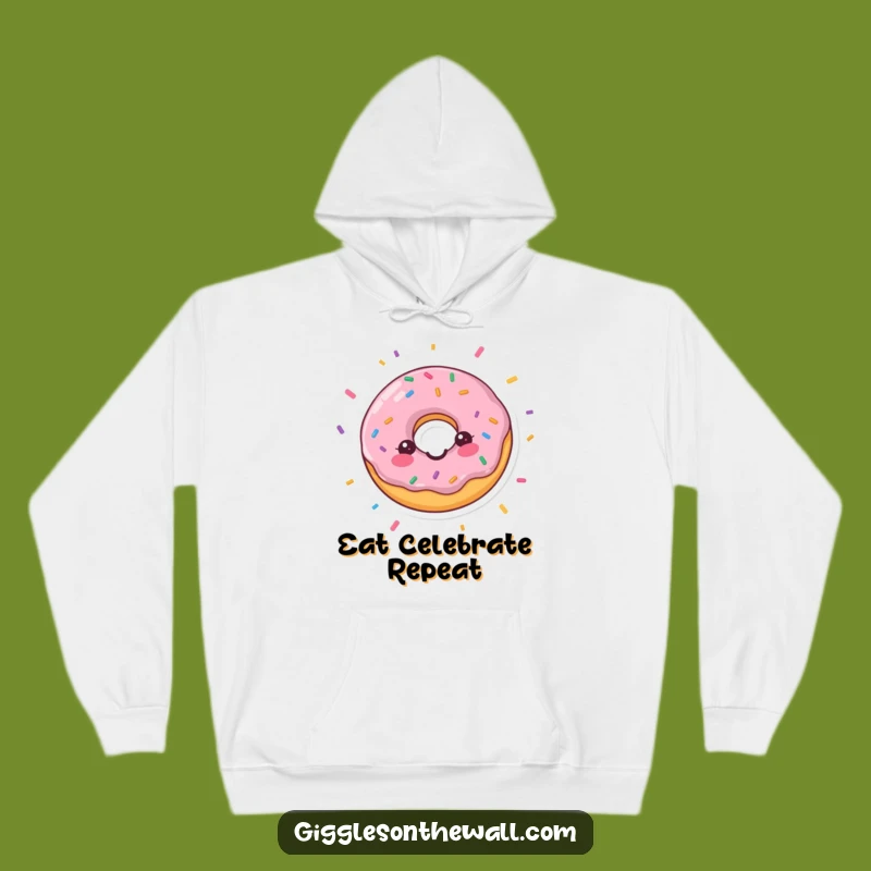 Funny Happy Donut Hoodie: Cozy Confetti Vibes for a Hilarious Gift