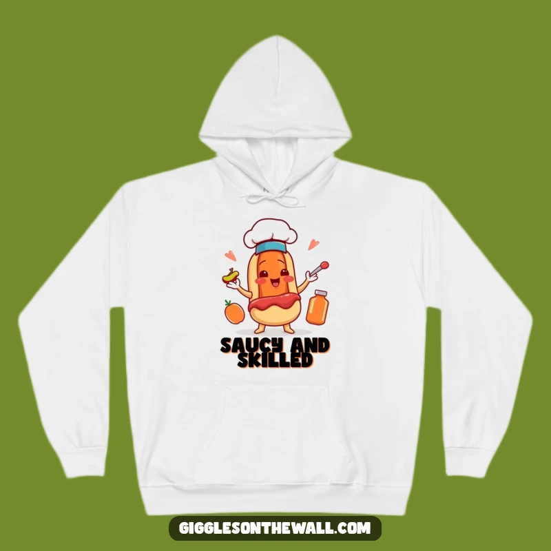 Funny Hot Dog Chef Hoodie: Cozy Juggling Condiments Sweatshirt Gift