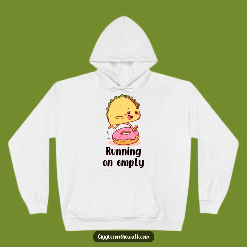 Funny Marathon Taco Hoodie: Tripping Runner - Cozy & Hilarious Comfort!