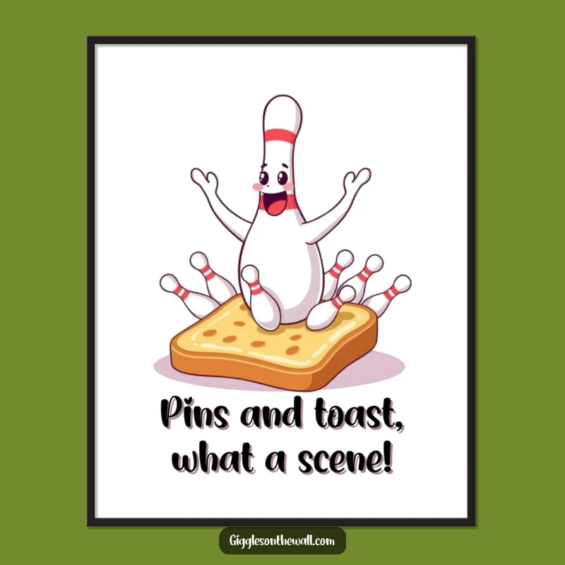 Free Printable Bowling Pin Wall Art: Funny Chaos Downloadable Decor