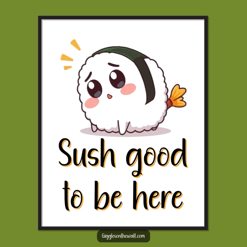 Funny Free Printable Sushi Art: Tripping Character Surprise Downloadable Wall Decor