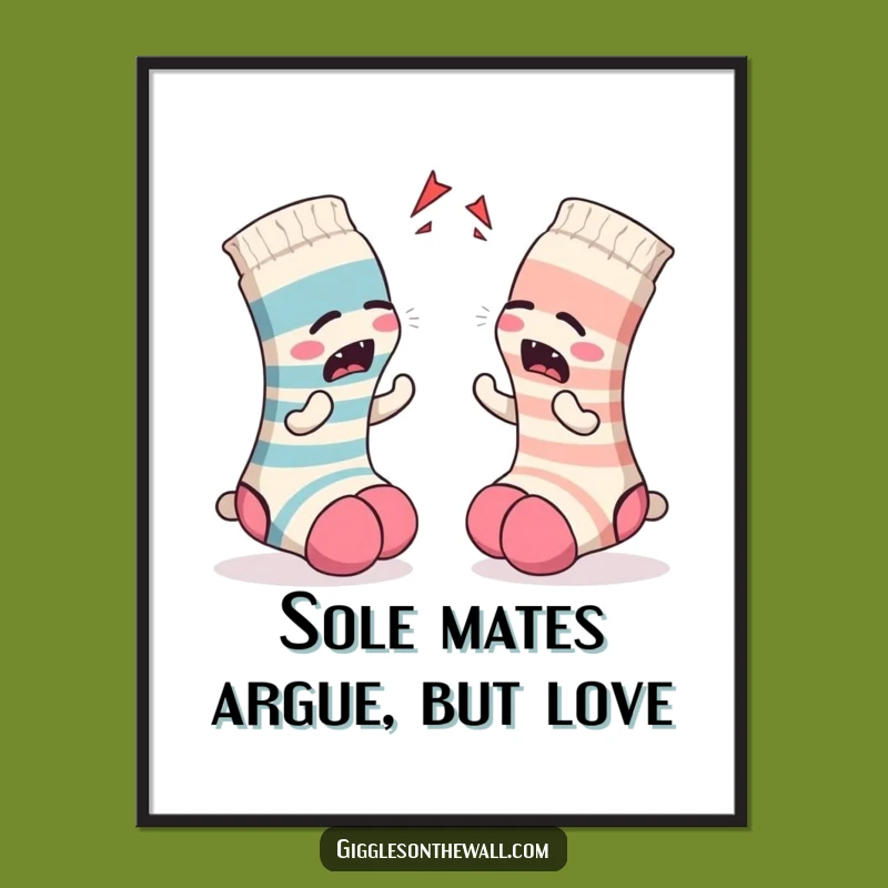 Funny Free Printable Wall Art: Sock Argument - Downloadable Art for Quirky Decor