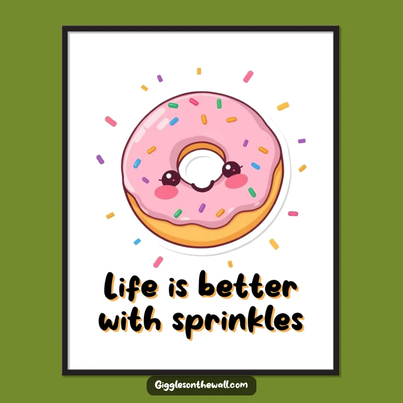 Happy Donut Wall Art Free Printable: Confetti Party Downloadable Decor