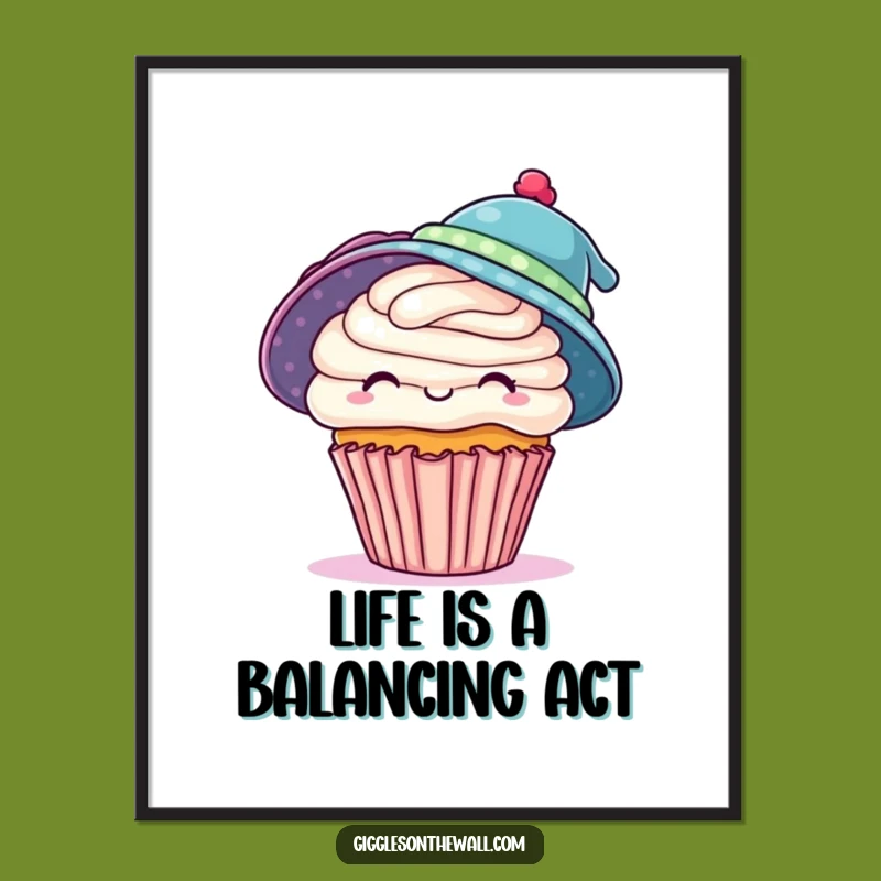 Funny Cupcake Wall Art Free Printable: Two Hats Downloadable Decor