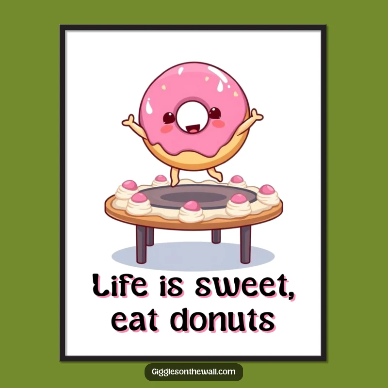 Funny Free Printable Wall Art: Donut Trampoline Fun!