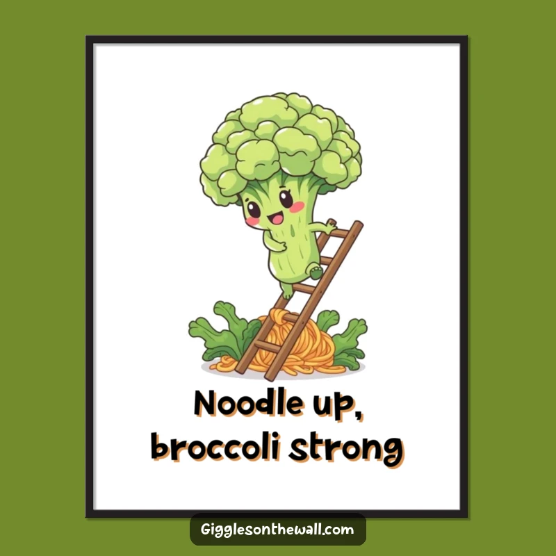 Free Printable Broccoli Ladder Art - Ambitious Downloadable Wall Decor & DIY Gift
