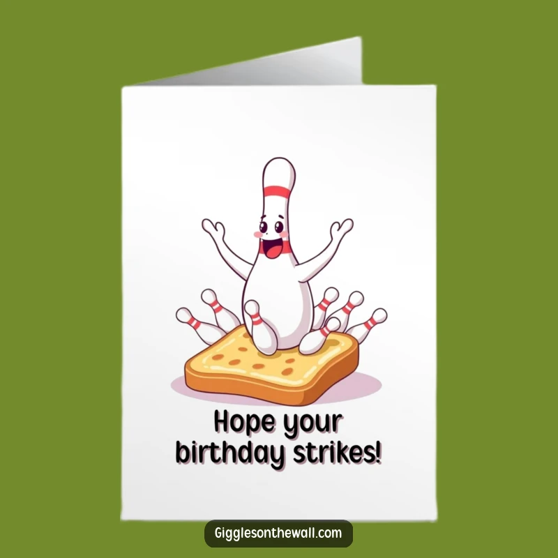 Free Printable Bowling Pin Birthday Card: Funny Chaos Downloadable Gift