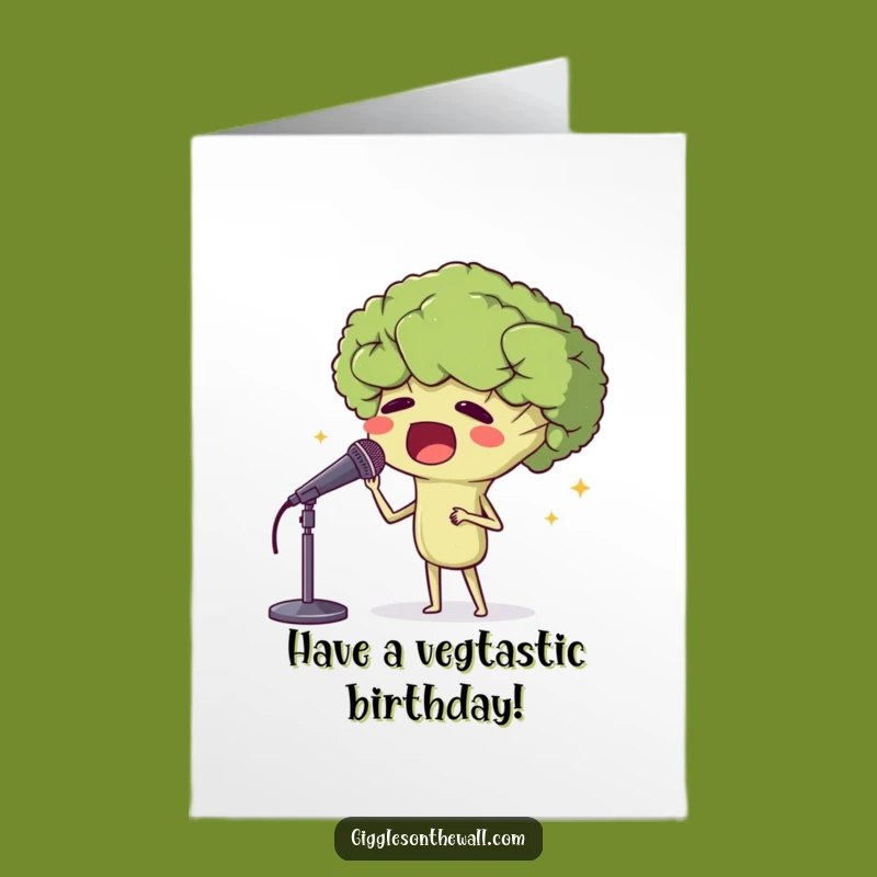 Free Printable Funny Birthday Card Broccoli Opera Singer Downloadable Gift