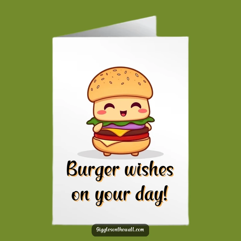 Free Printable Shy Hamburger Birthday Card: Funny Downloadable Gift for a Nervous Celebration