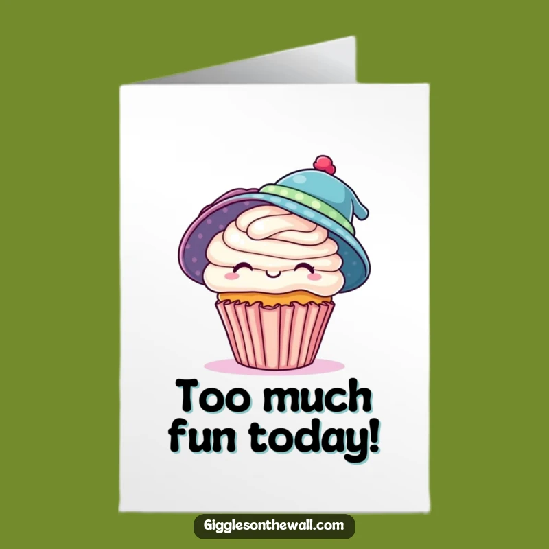 Funny Cupcake Birthday Card Free Printable: Two Hats Downloadable Gift