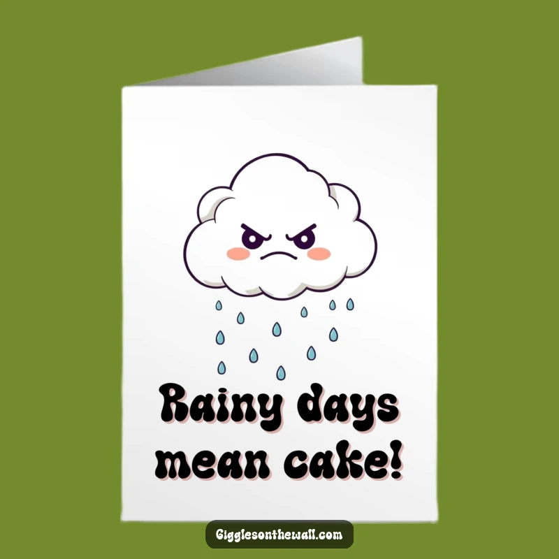 Funny Free Printable Birthday Card: Grumpy Cloud Rains Joy - Downloadable Gift